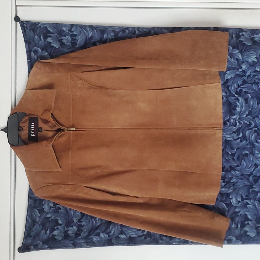 Brown Washable Leather Suede Jacket